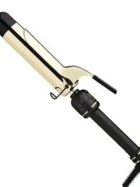 HOT Tools 24K Gold 2" Extended Barrel Curling Iron Professional Clamp Gold Curls